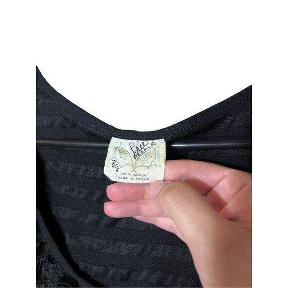 Free People Patra Little Black Mini Dress Ruffled Cocktail Party Size M - Picture 7 of 9